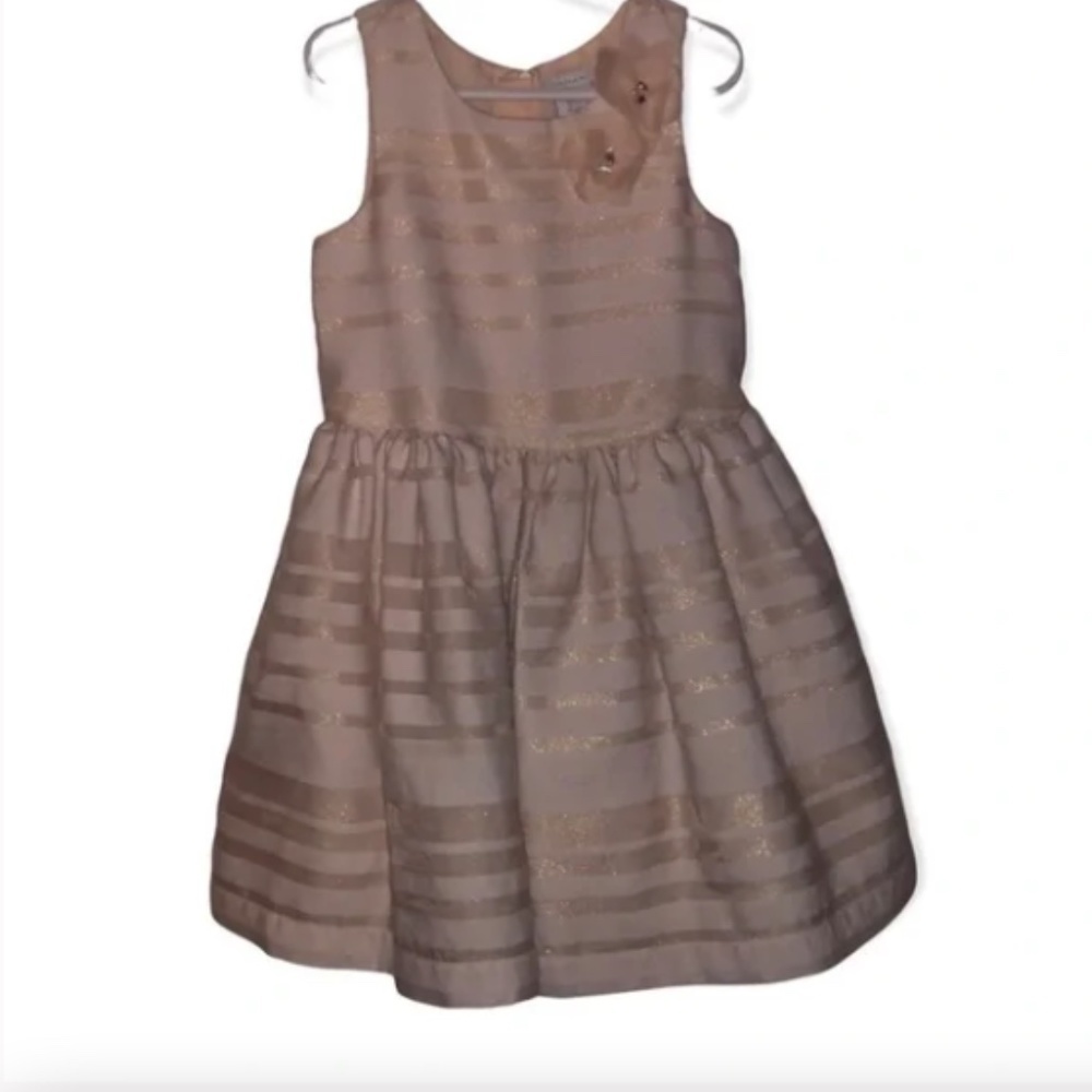 Tahari Pink Striped Formal Dress